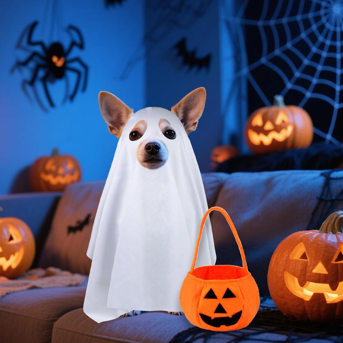 Dog Halloween Costumes, Dog Ghost Costume Funny Pet Ghost Costume