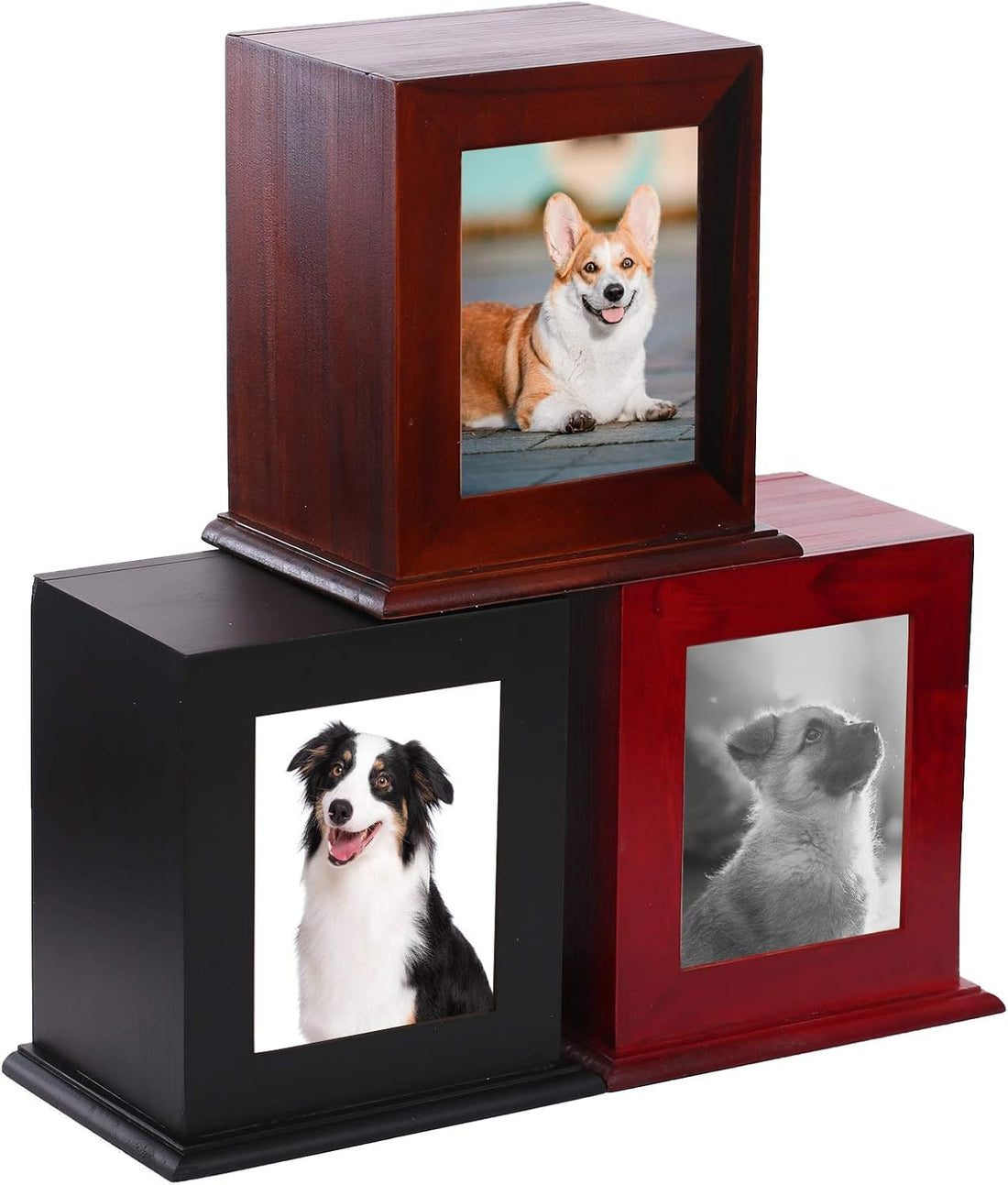 BRKURLEG Dog Urns for Ashes, Animal Wood Urn
