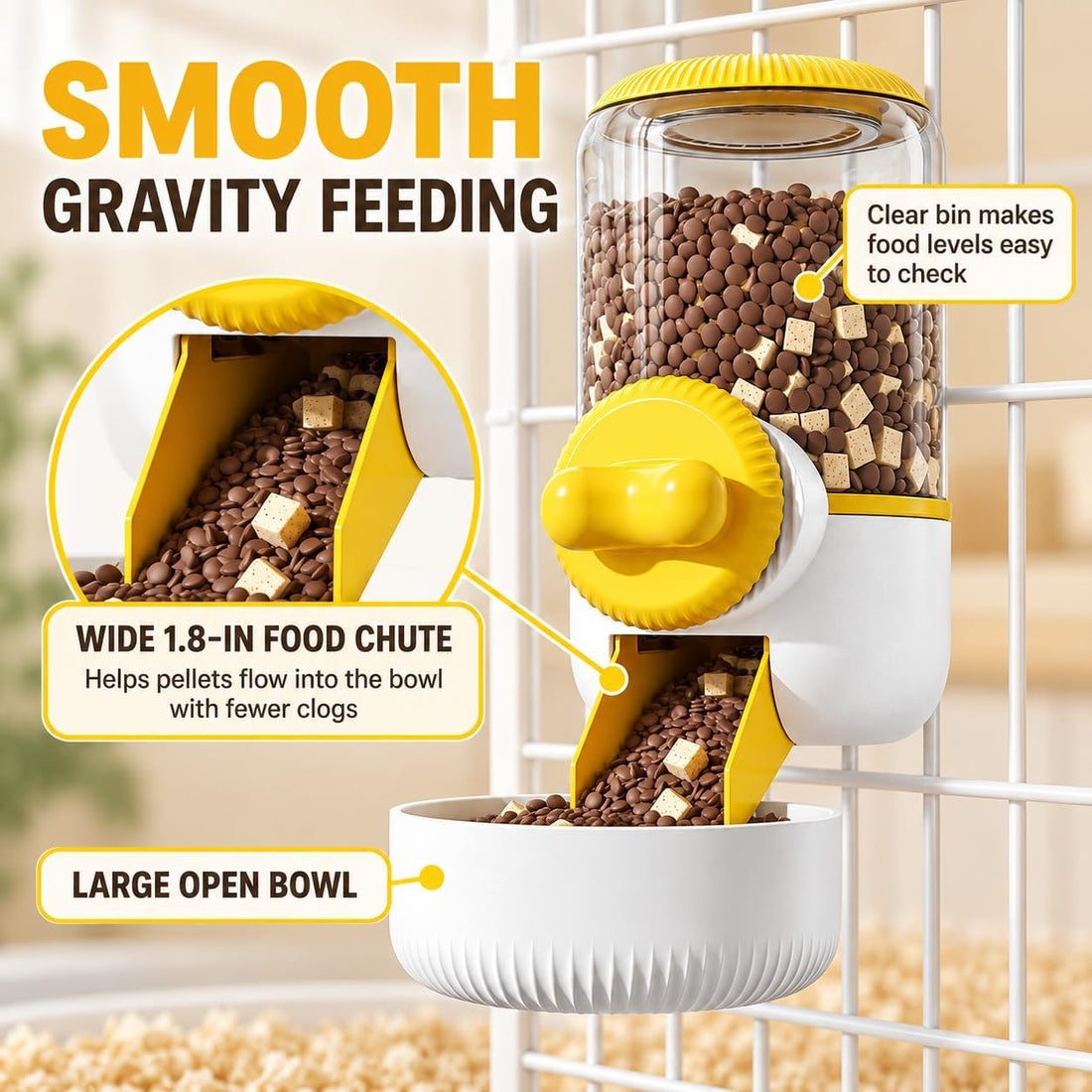 Bunny Water Dispenser for Cages, Guinea Pig Water Bottle No Drip