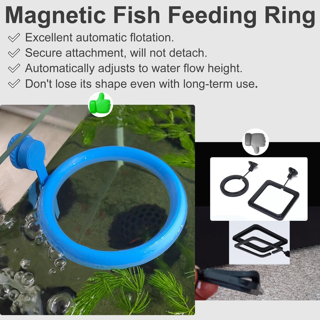 Aquarium Magnetic Fish Feeding Ring Automatic Floating Water Level