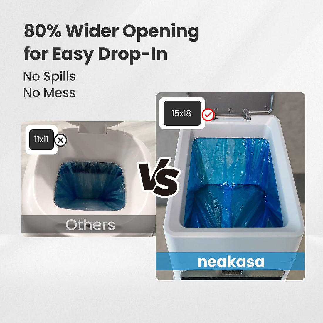 Neakasa PooGuard Litter Disposal Bin, 9.2L Trash Can for Cat Litter