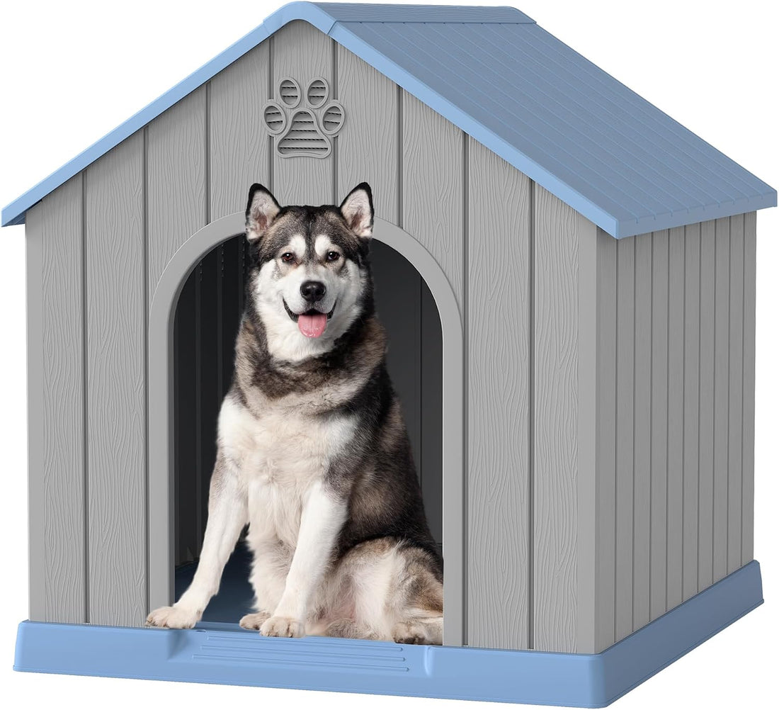 Fancyango Large Dog House for Outdoor Indoor Use Stable Plastic