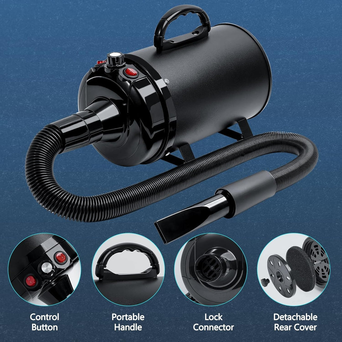 Blanlody High Velocity Dog Hair Dryer 5.2HP/ 3800W Professional Dogs