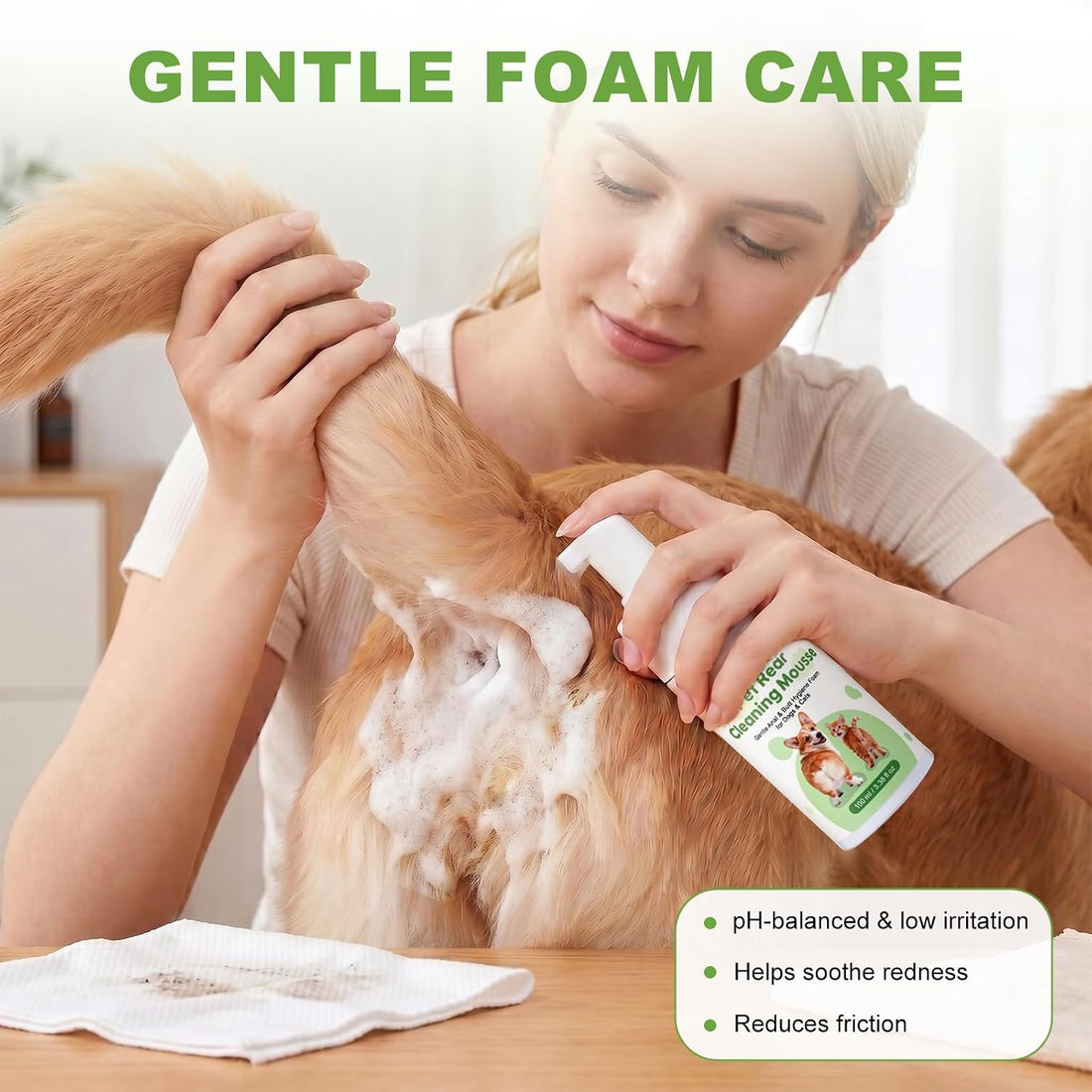 Oivolii Pet Anal Gland Cleaner & Dog Butt Wash Mousse