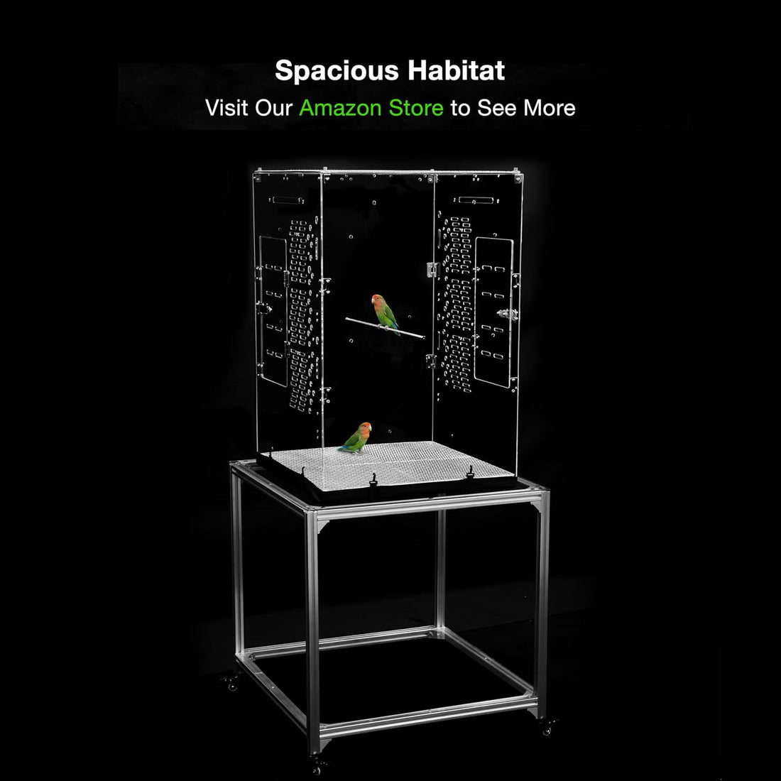 GuineaLoft™ Model-ET223 Crystal Clear Acrylic Bird Cage