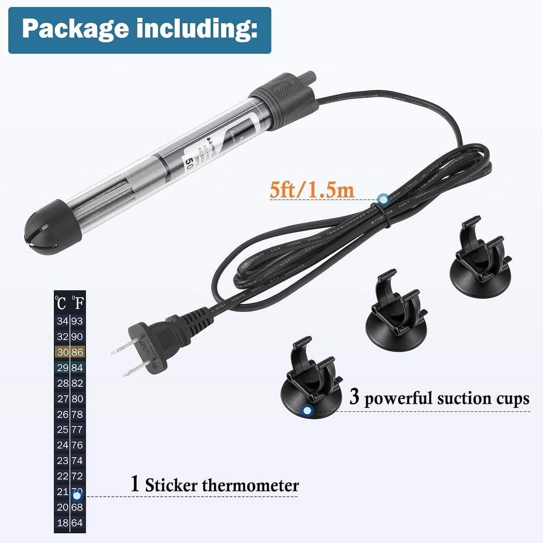 HITOP 50W Adjustable Aquarium Heater