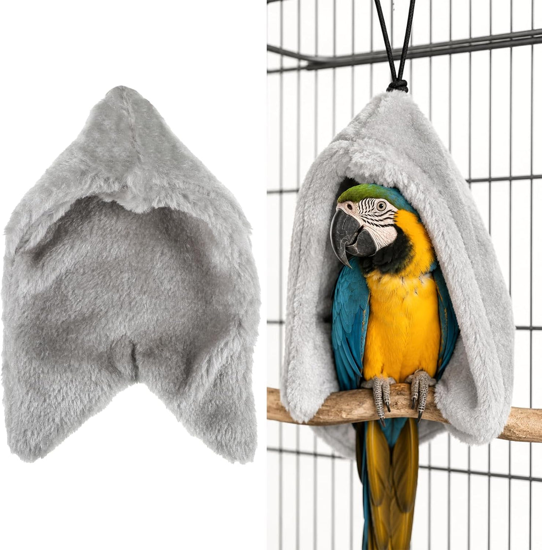 Cozy Bird Blanket Bird Corner Fleece Birds Bed Warmer(Gray/M)