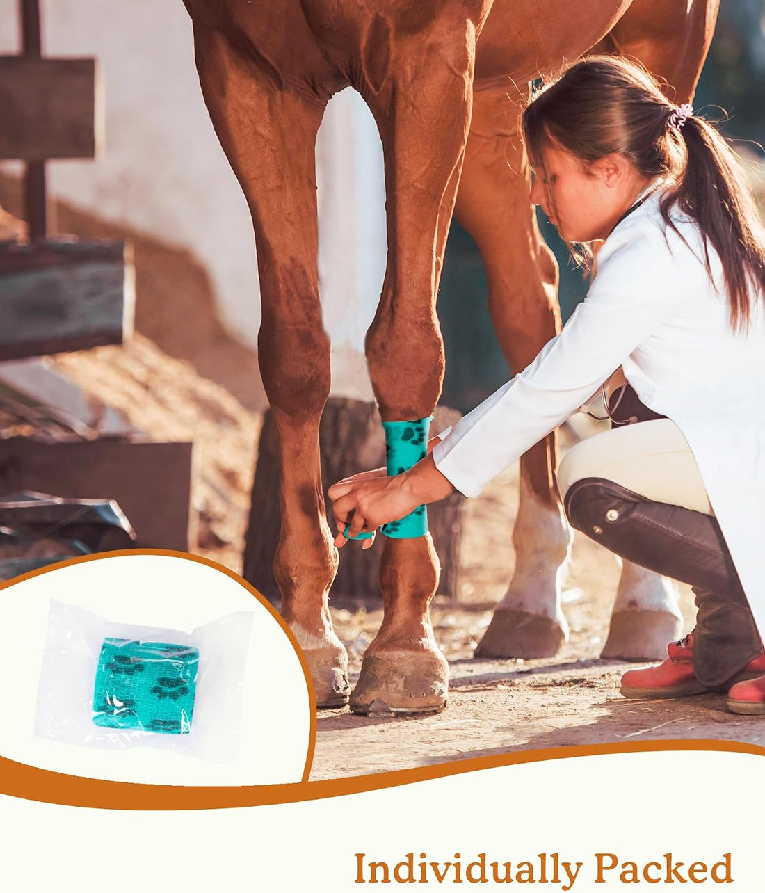 Self Adhesive Bandage Vet Wrap, 8 Rolls for Dog Cat Horse First Aid