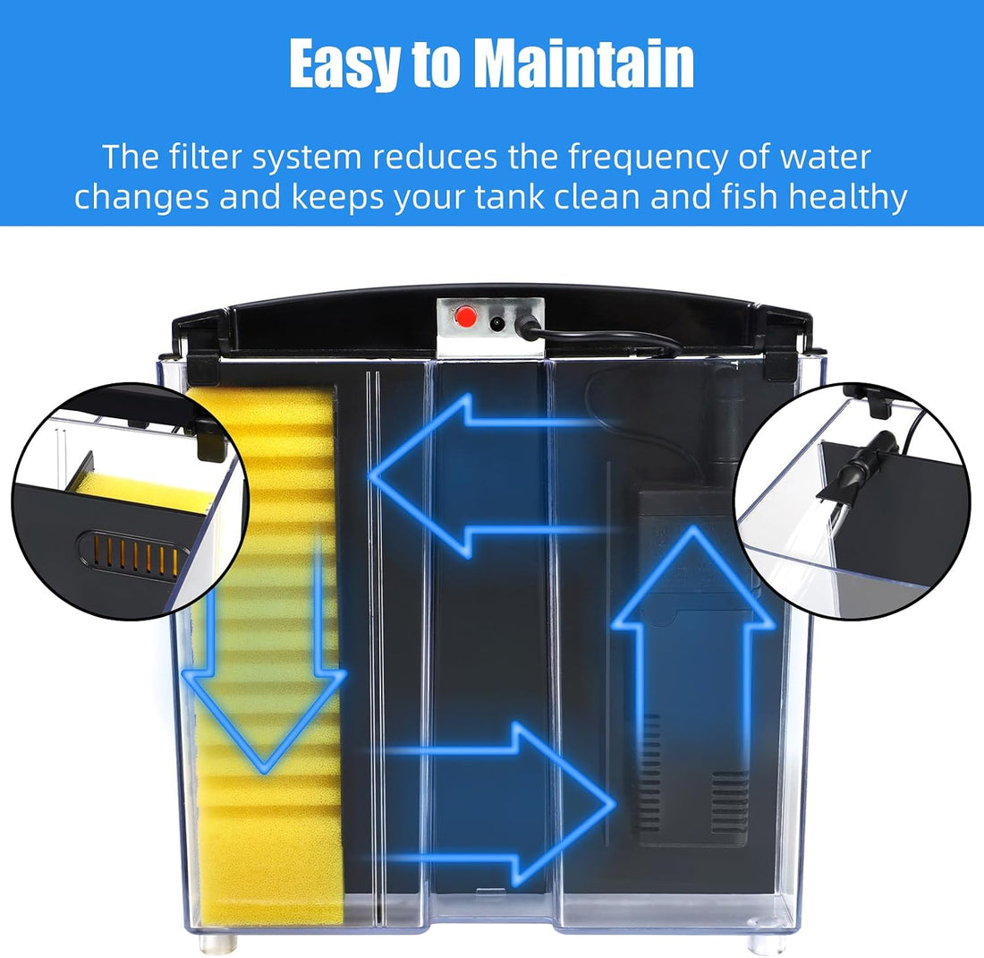 AQUANEAT Fish Tank, 1.2 Gallon Aquarium