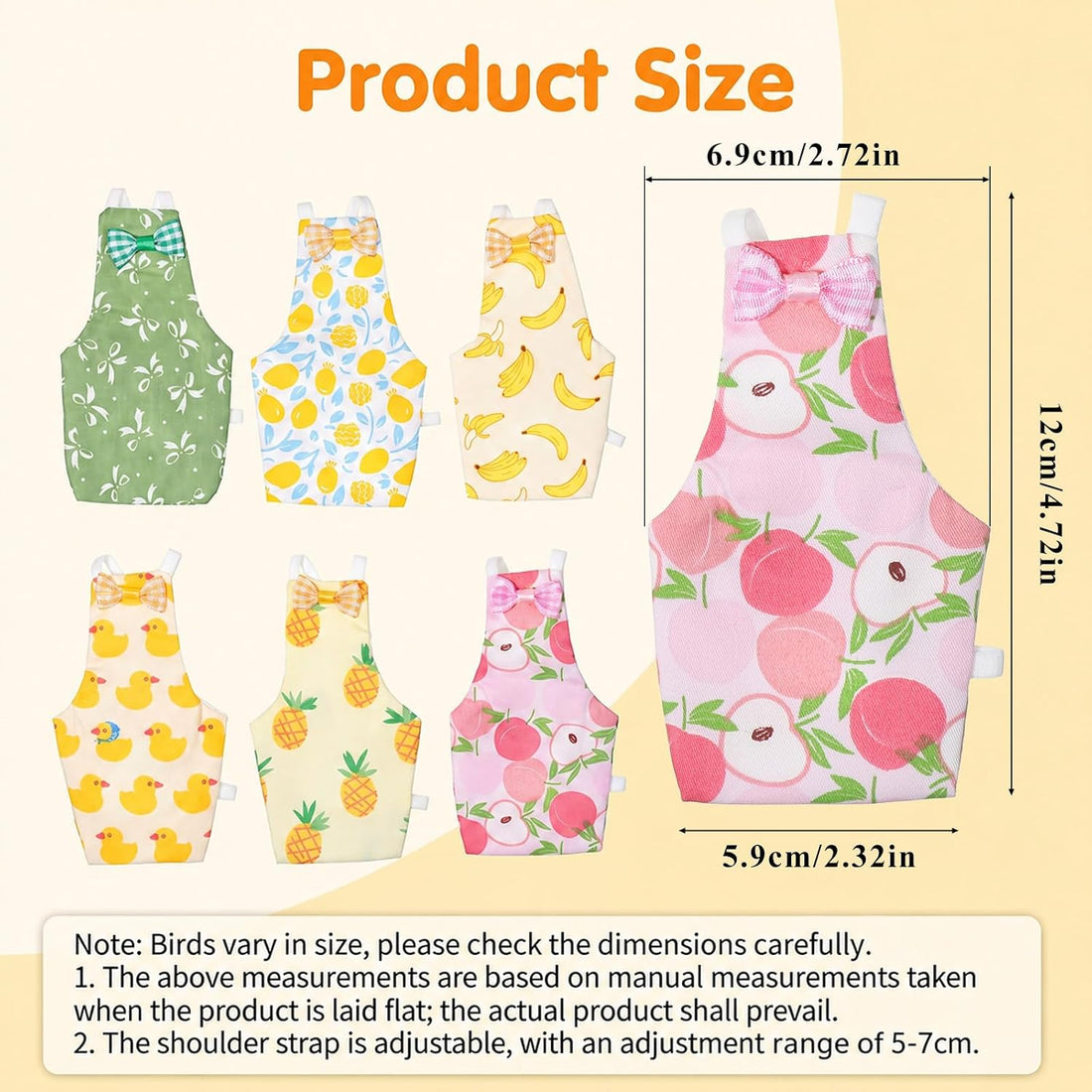 6 PCS Bird Diapers Reusable Parrot Diaper with Waterproof Inner