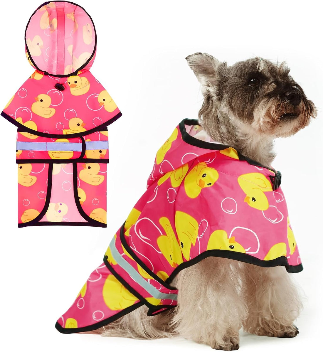 KOOLTAIL Dog Raincoat Hooded Slicker Poncho with Leash Hole
