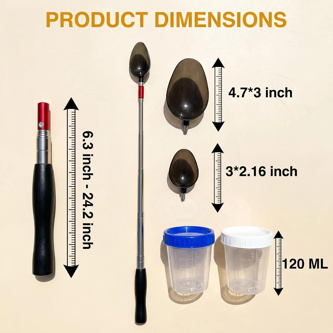 Telescopic Dog Cat Urine Collector, Reusable Pet Urine Sample Catcher