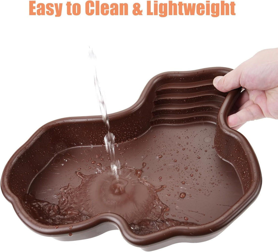 Petmolico Large Reptile Water Dish Non-Slip Bottom Habitat Accessories