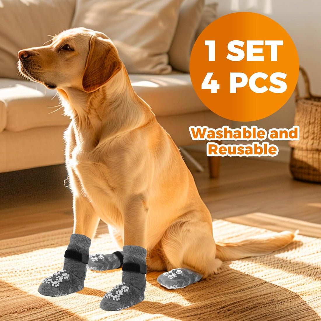 Anti-Slip Dog Socks Prevent Licking Paws,Dog Socks with Grippers
