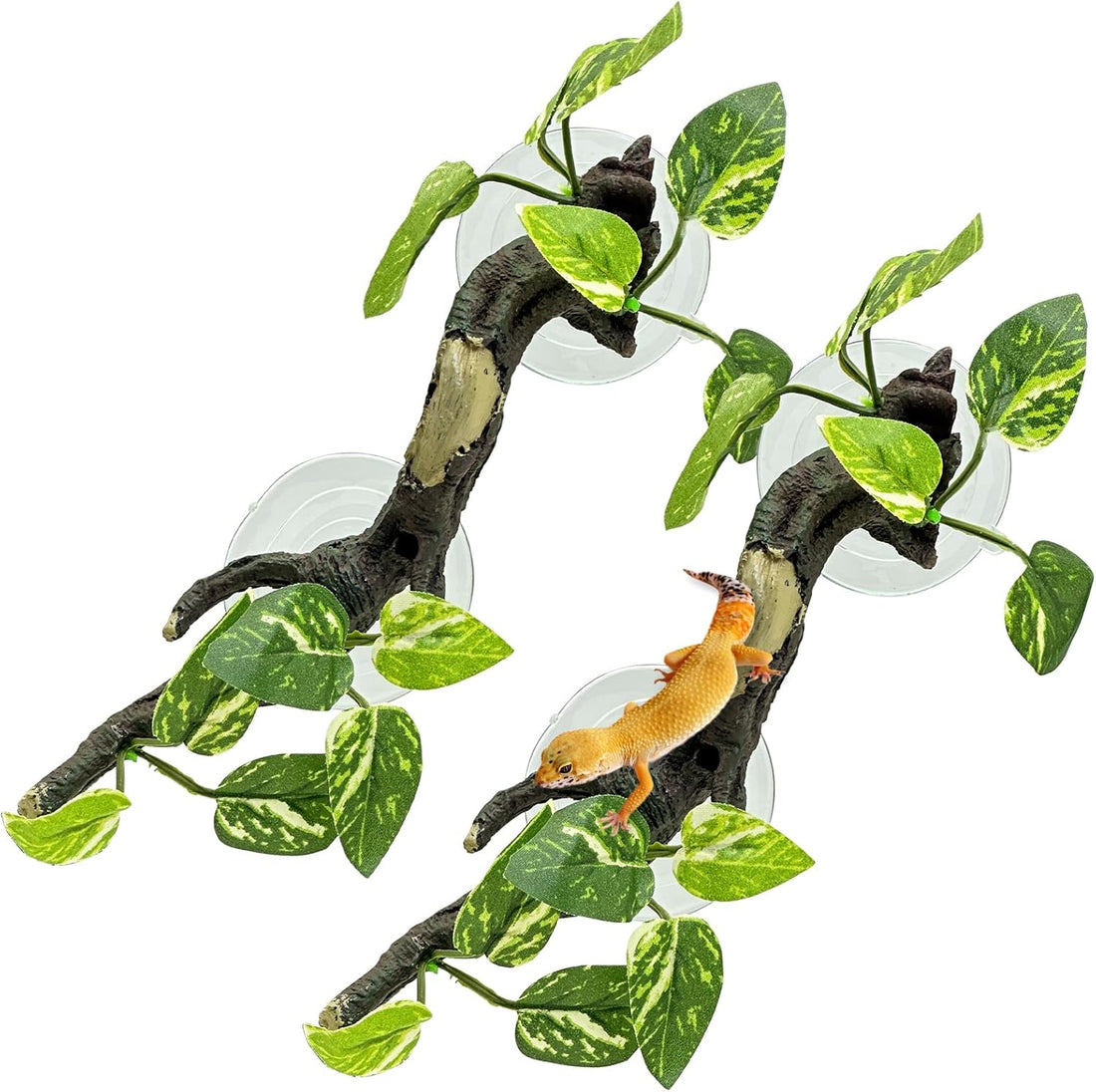 Fhiny Snake Climbing Branch, 2 PCS Resin Reptile Branches