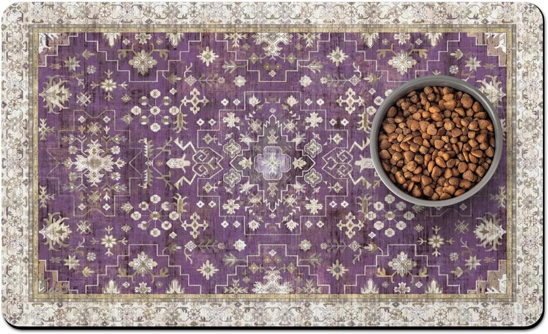 Pet Food Mats for Floor, Absorbent Dog Mat for Food and Water