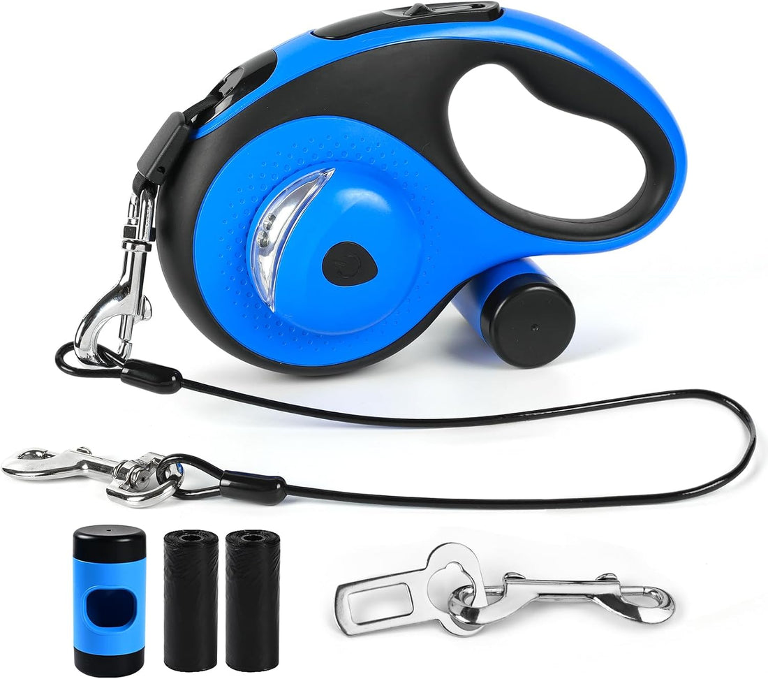 26ft Heavy Duty Retractable Dog Leash for Large Dogs with Poop Bag