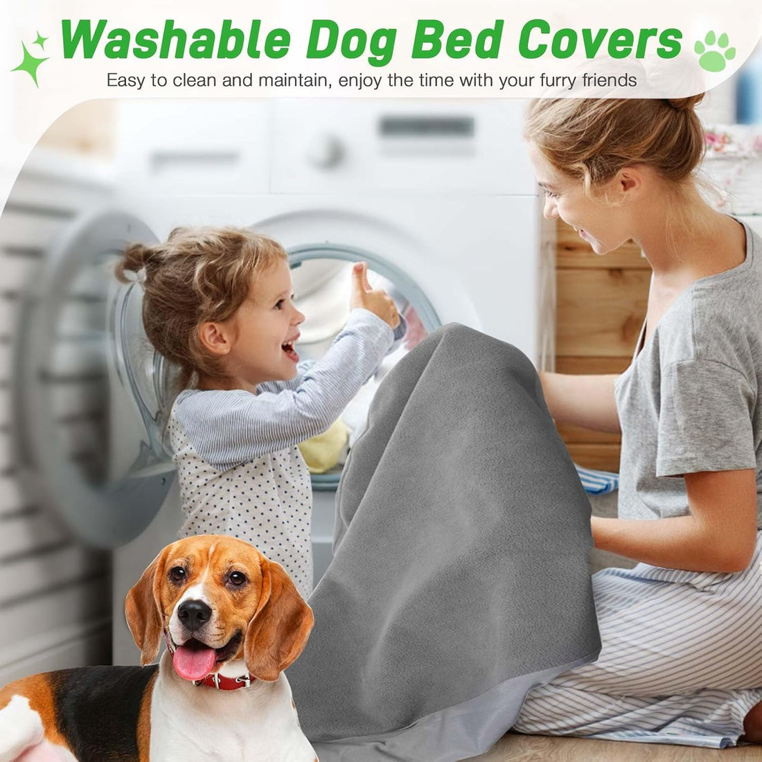 Dog Bed Covers Replacement Waterproof for Dog Bedding Washable Grey 2