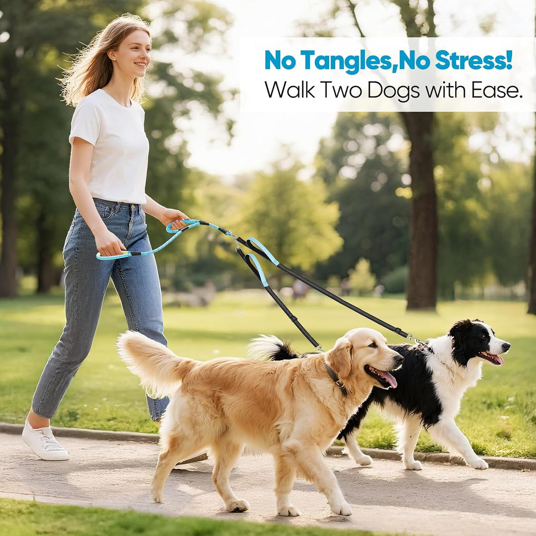 XiaZ Double Dog Leash for Two Dogs Perfect for Small Medium Dogs
