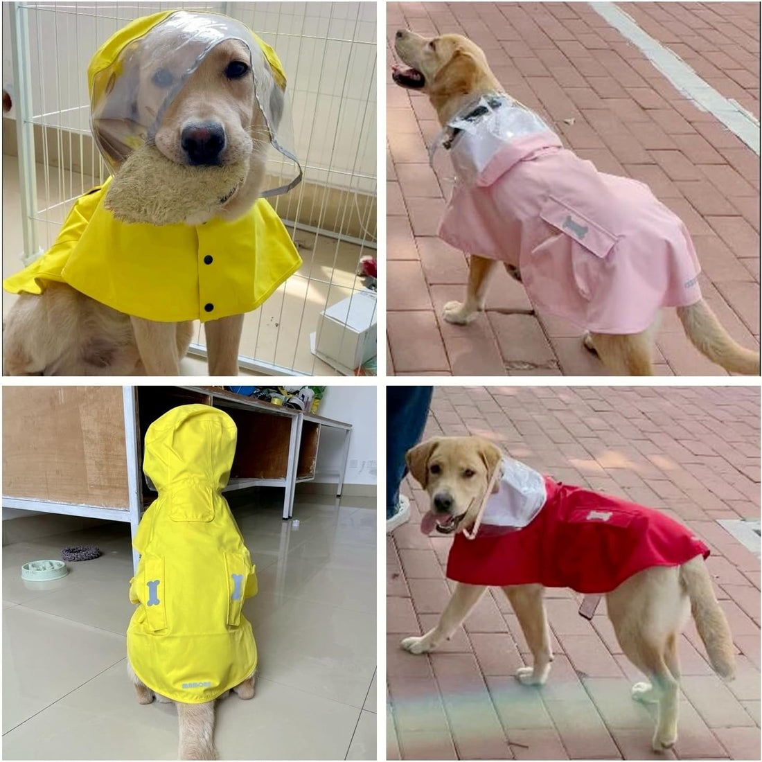 MAMORE Dog Raincoat Waterproof Reflective Adjustable Pet Rain Jacket