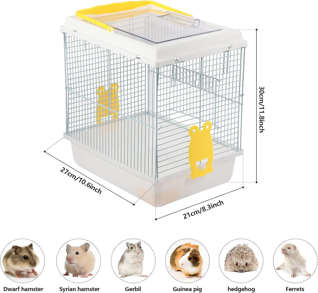 Hamster Travel Portable Carrier Cage Small Animal Carry Case