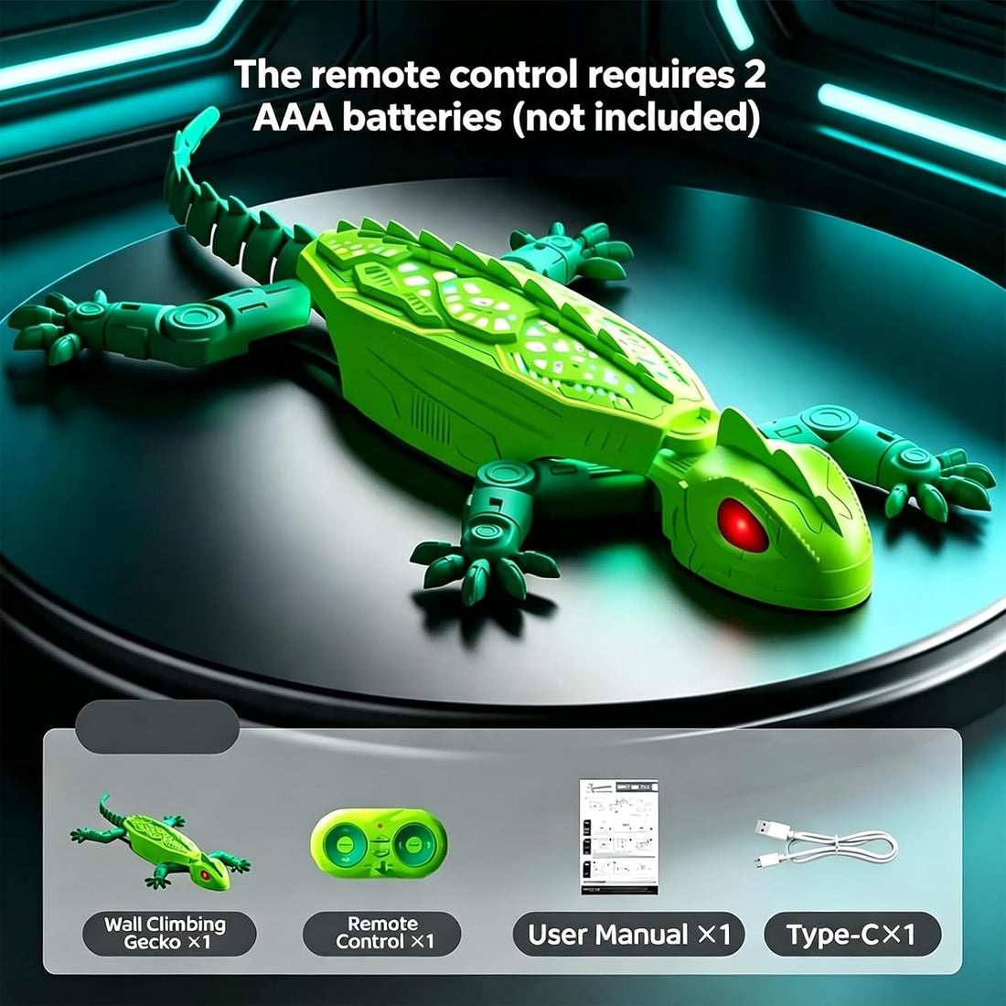 Remote Control Wall Climbing Gecko Toy for Cats,Wall Crawler Gecko