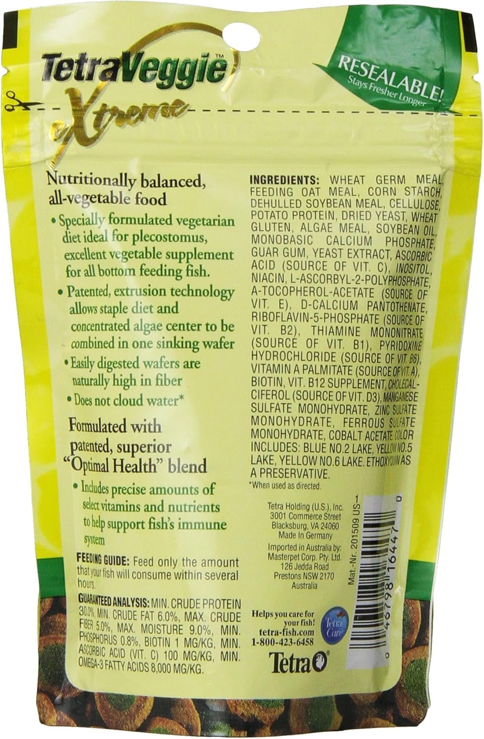Tetra Pro PlecoWafers Fish Food for Algae-Eaters, 2.12 oz