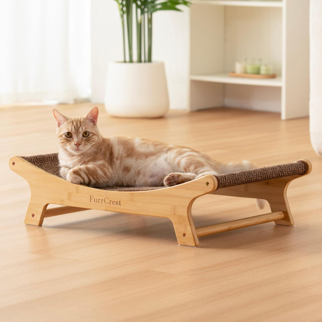 XL Sisal Cat Scratcher Bed with Elevated Hammock for Indoor Cats