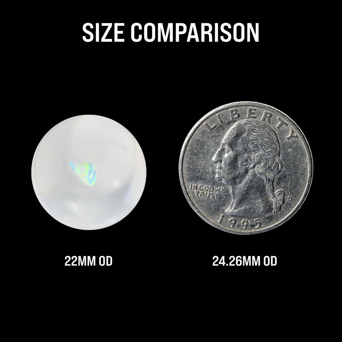 Terporium Opal Encased Glass Sphere Marble | Single 25mm Marble