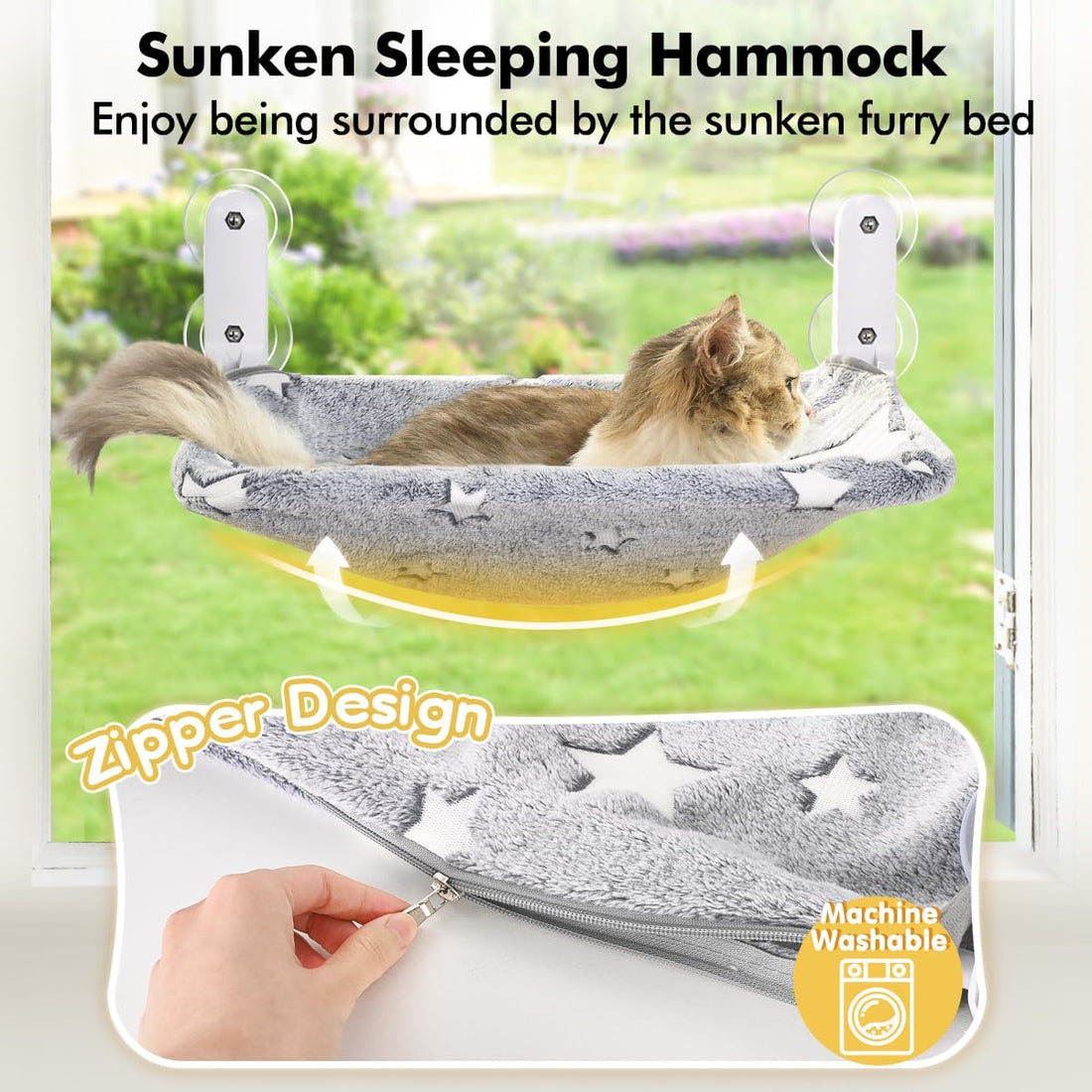 Zoratoo Cat Window Perch, Glow in The Dark Cordless Foldable Pet