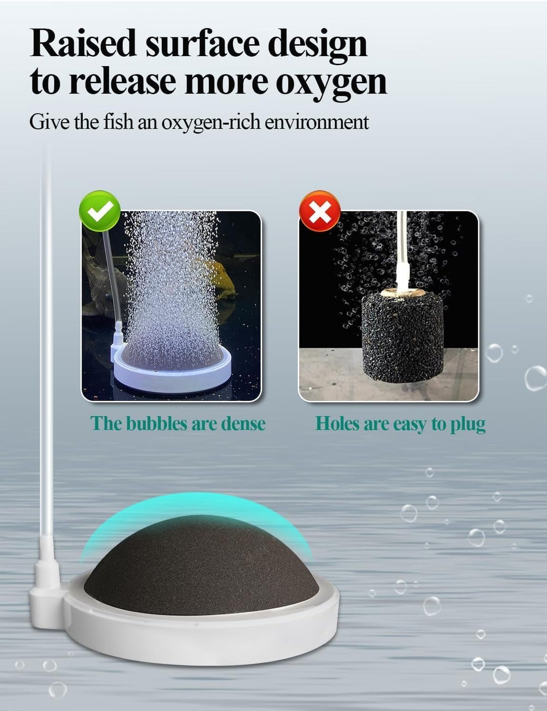 UPETTOOLS Nano Air Stone for Aquarium, Quiet Fine Bubble Diffuser