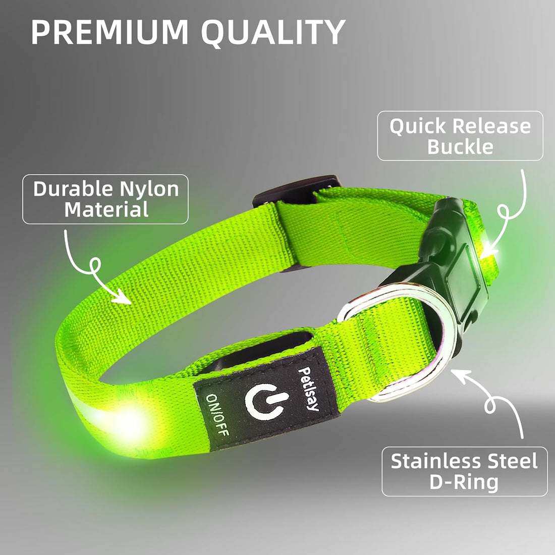 Super Bright LED Dog Collar, Waterproof Light up Collars