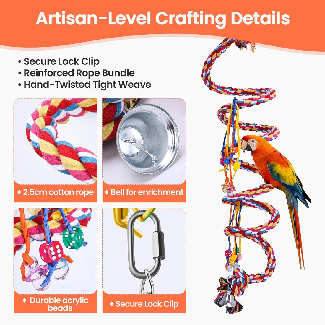 Ultra Long Bird Toys for Large Parrots