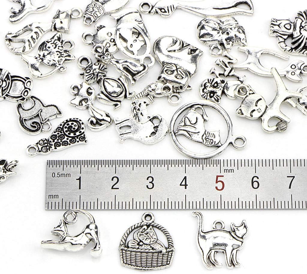 Kinteshun Assorted Cats Pet Charm Pendant for DIY Jewelry Making