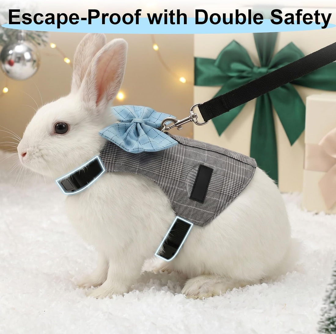 Hypeety Bunny Harness and Leash Set Adjustable Escape Proof Vest