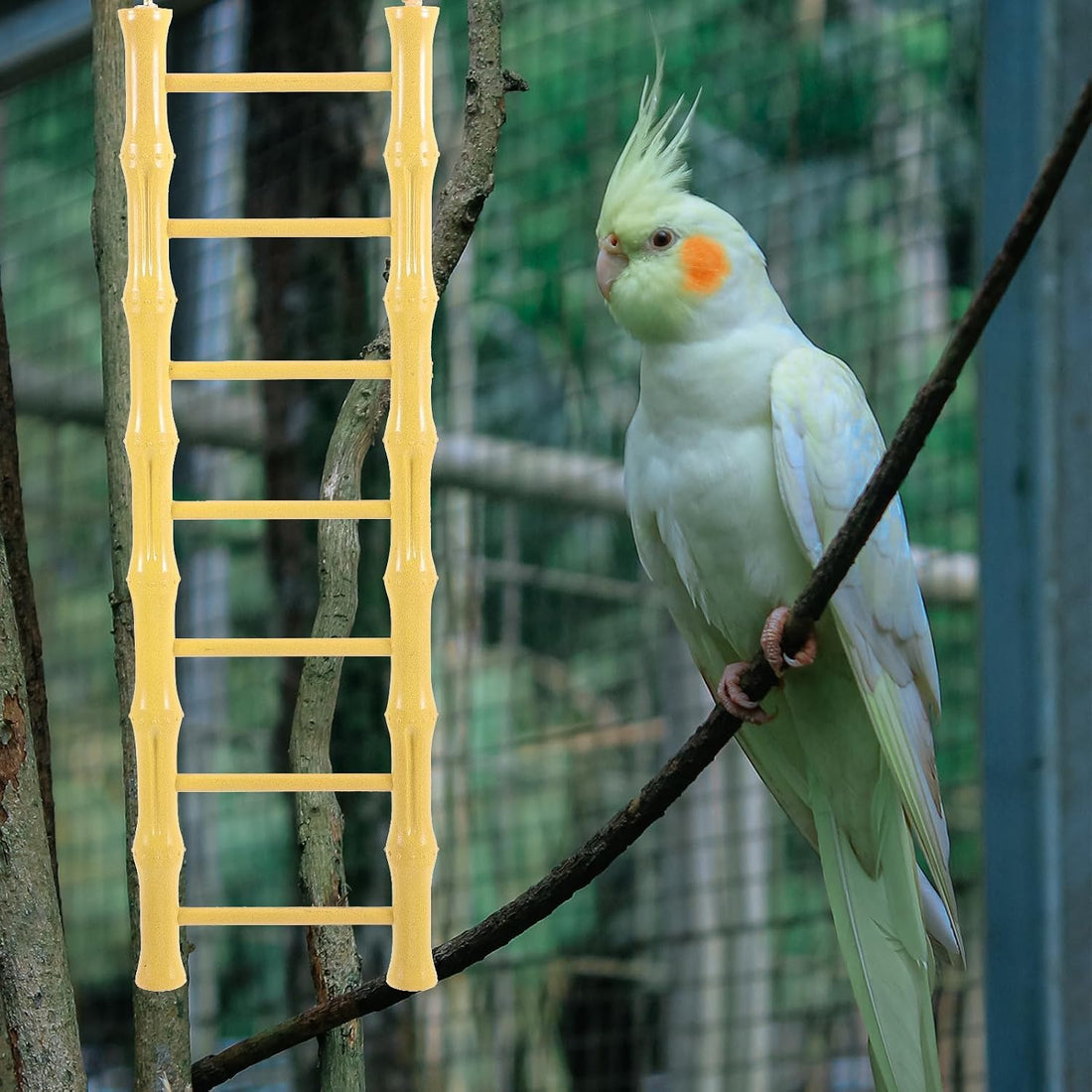 Yardwe Hamster Ladder Bird Ladder for Bird Cage Plastic Yellow