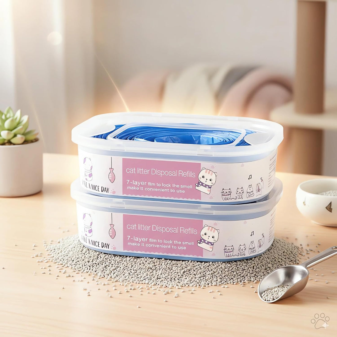 4 Pack 28FT Cat Litter Refill Cartridge