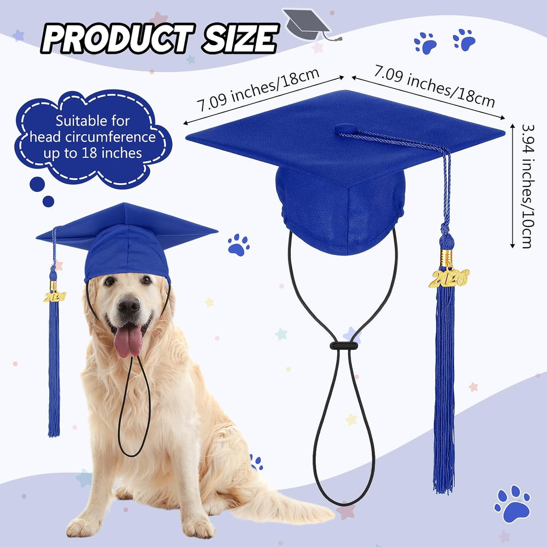 Huhumy Pet Graduation Cap Small Dog Graduation Hats with 2026 Tassel