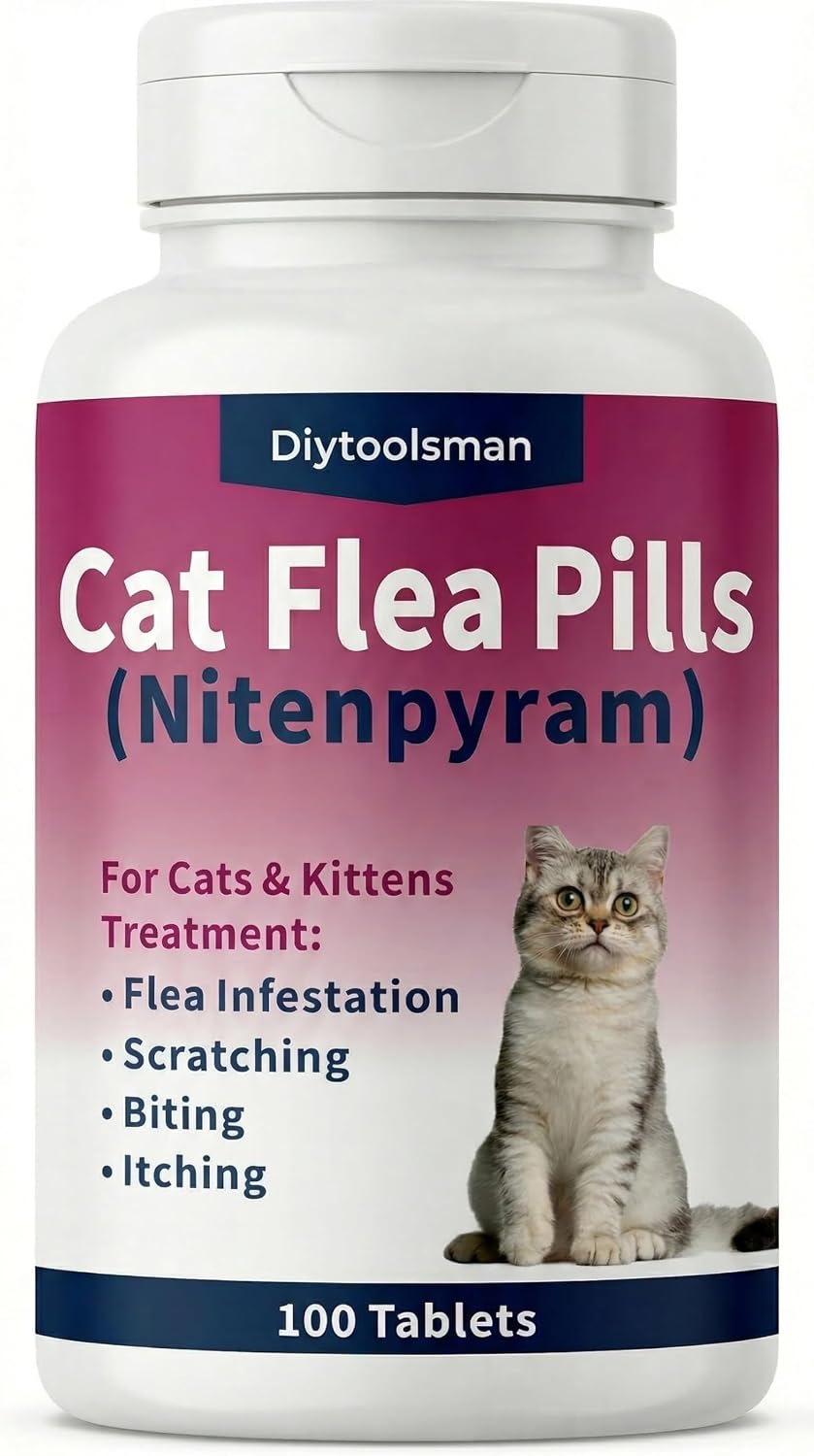 Flea Treatment for Cats, Cat Flea Treatment Pill, 100 Tablets