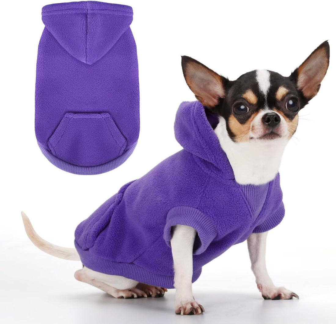 Paiaite Small Dog Hoodie Sweater Sleeveless with Pockets & Hat