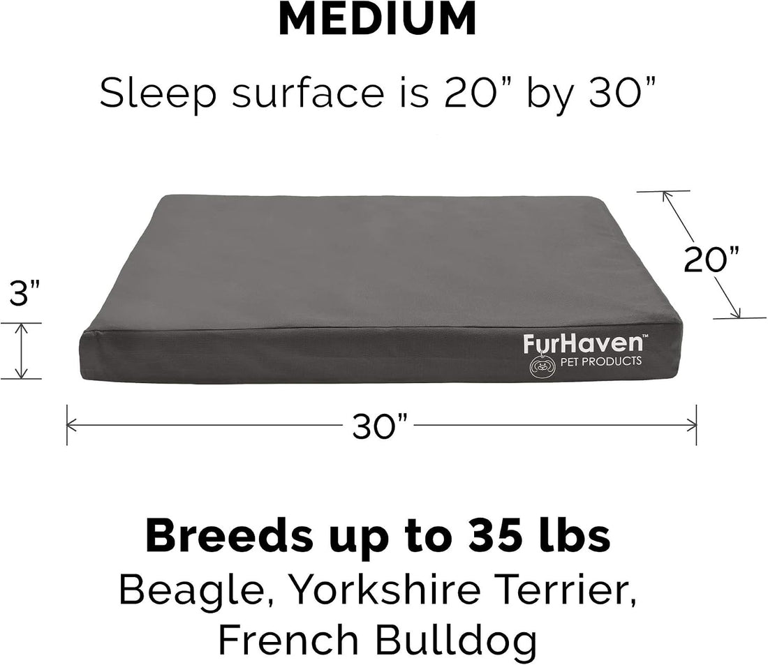 Furhaven Water-Resistant Orthopedic Dog Bed for Medium/Small Dogs w/