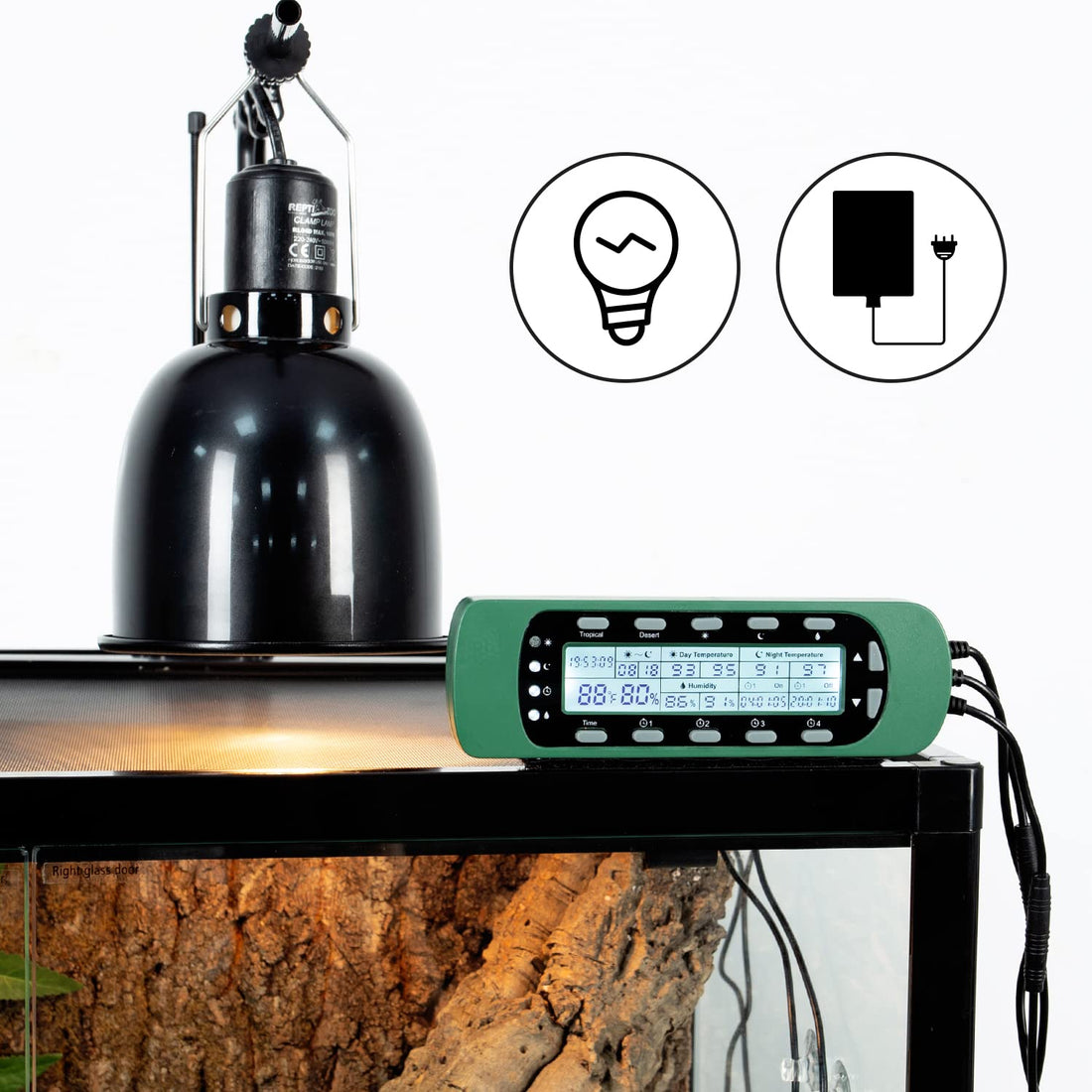 REPTI ZOO Reptile Digital Thermometer Hygrometer Controller for Tank