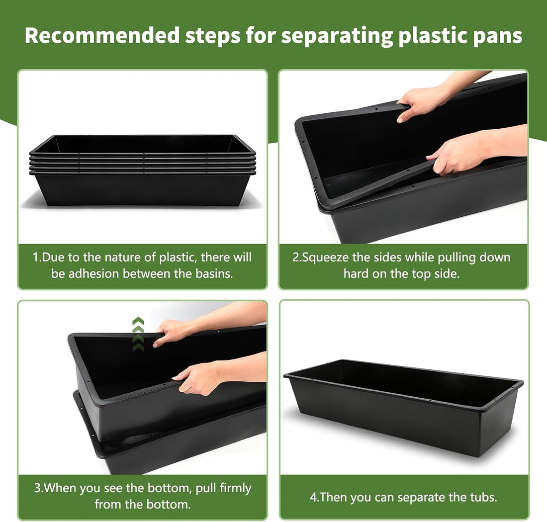 5 Pack Plastic Water Trough,18 Quart Large Livestock Feeder Trough