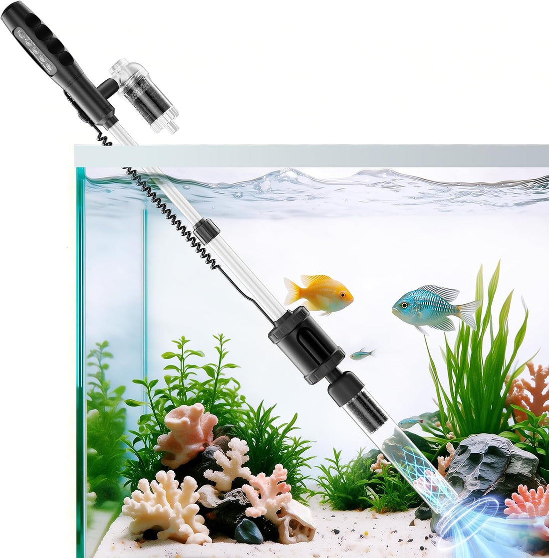 AKKEE Aquarium Vacuum Gravel Cleaner Handle Control