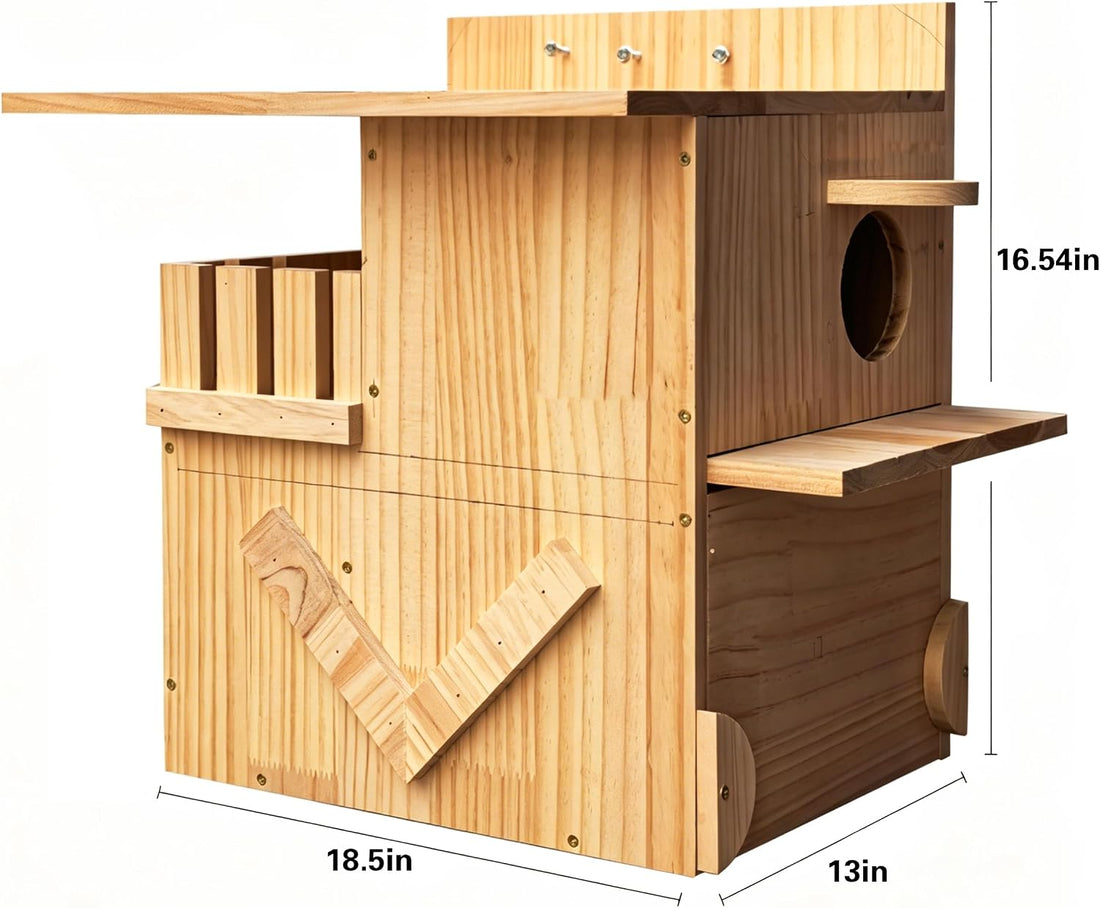 Extra-Large 3-Chamber Squirrel Nesting Box with Dual Platforms