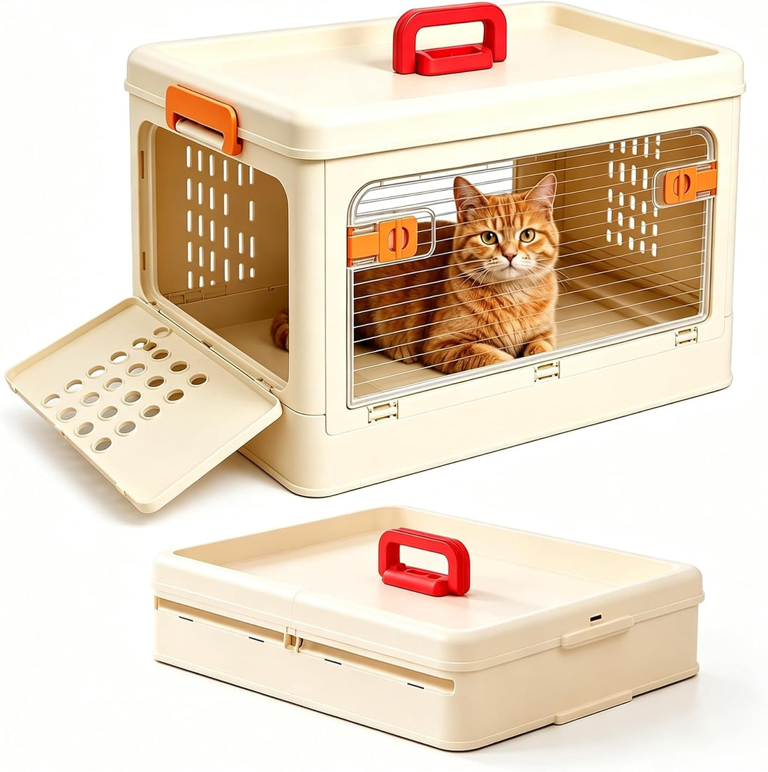 Pet Carrier for Cat & Dog,19-in Collapsible Cat Carrier Hard,Portable
