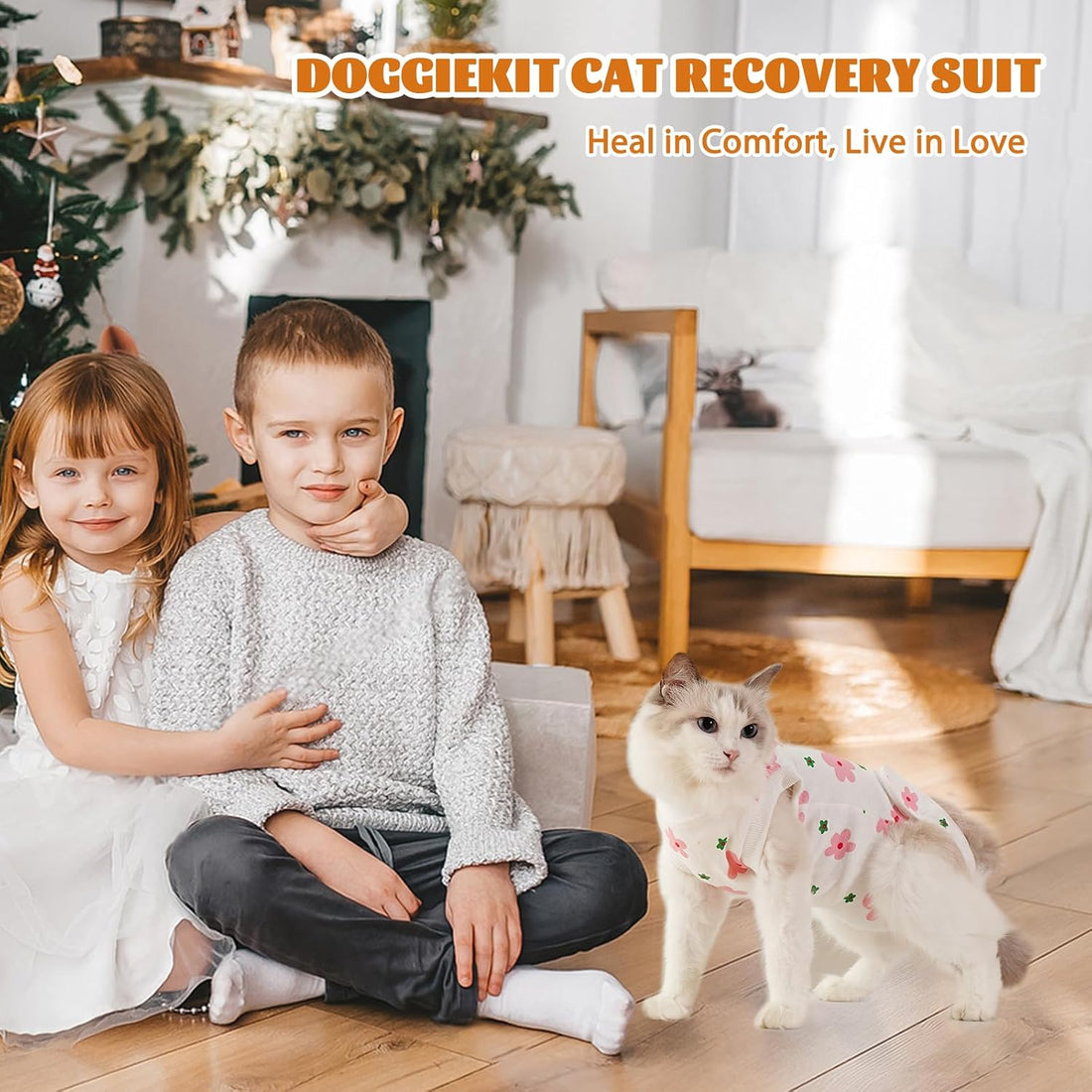 Cat Surgery Recovery Suit, Kitten Anti-Lick Onesie After Spay