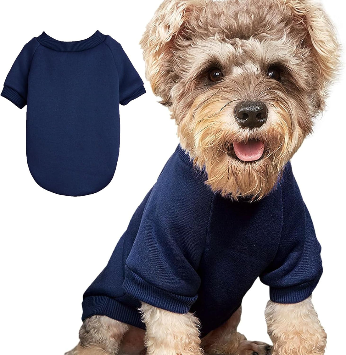 Soft Puppy Sweater for Small Dogs Winter Knit Pullover, Blue S