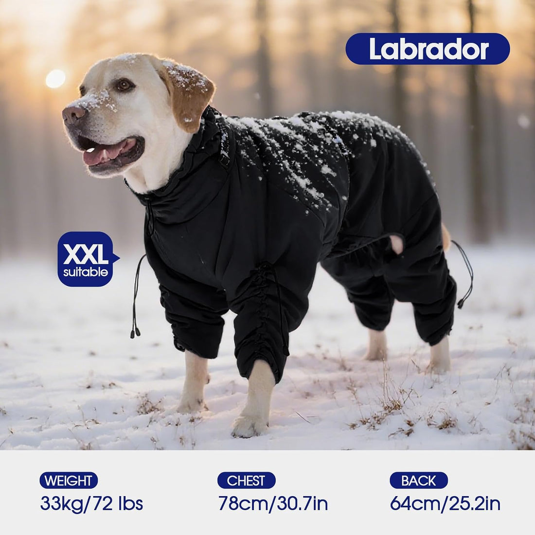 FUAMEY Full Body Dog Coat,Warm Dog Fleece Jackets with Harness Built