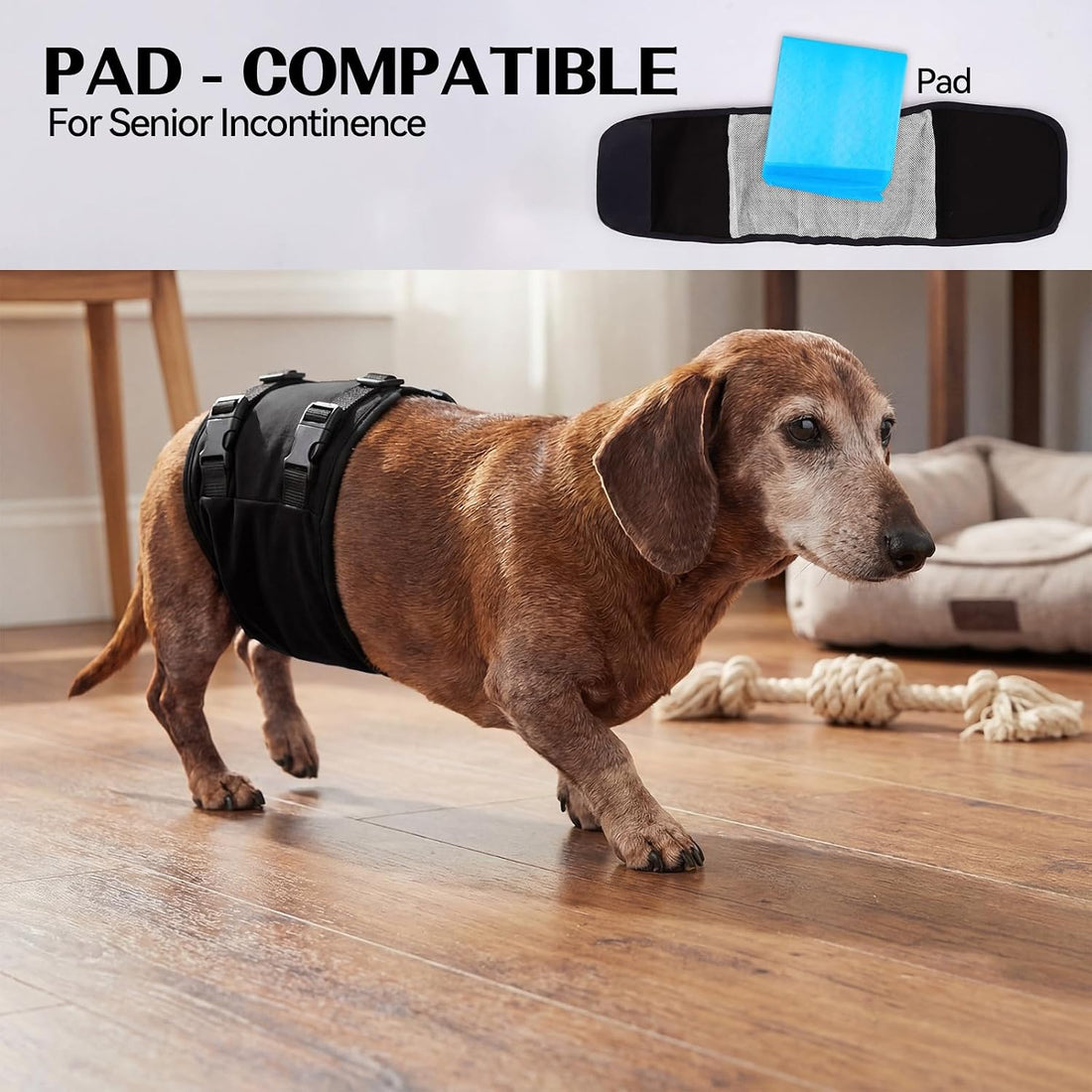 DENTRUN Male Dog Wrap, Adjustable Belly Band Leak-Proof & Lick